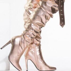 ROSE GOLD FAUX LEATHER SLOUCH BELT / THIGH HIGH  ( BRAND NEW !!! )